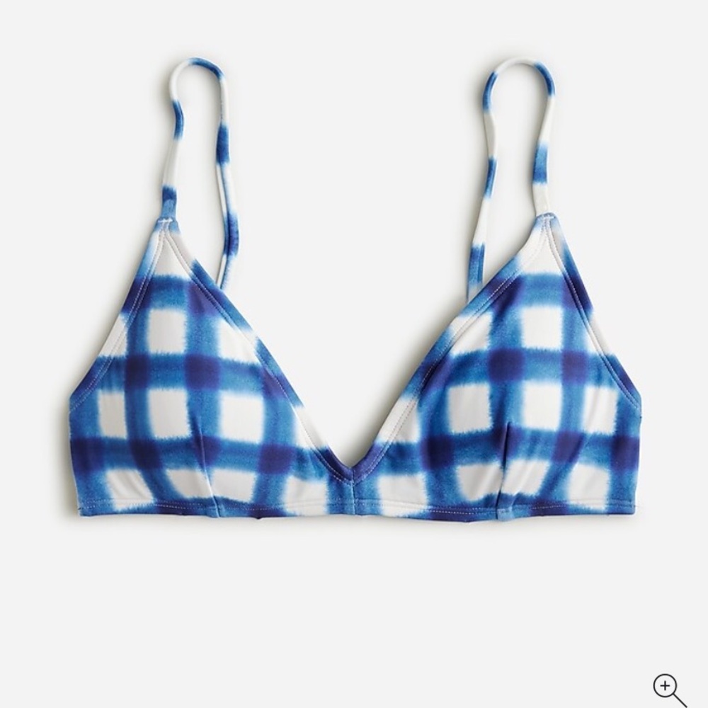 J.Crew french bikini top in gingham